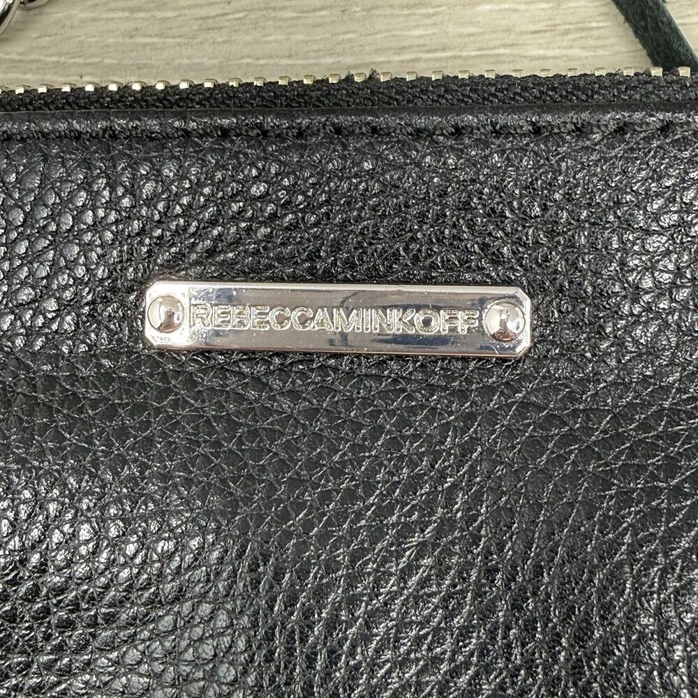 Rebecca Minkoff Black Leather Tassel Multi Zip Crossbody Bag Chain Strap Purse - Picture 5 of 9